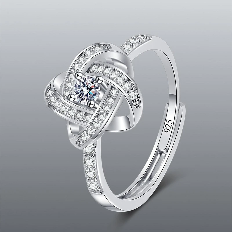 New 1ct Moissanite 925 Sterling Silver Ring Exquisite for Women Wedding Jewelry Engagement Charm Party Fashion Top Quality Ring