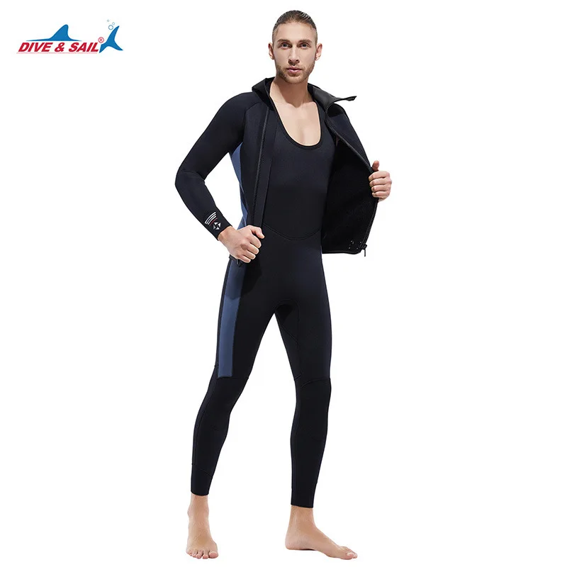 Wetsuit Men 5mm Neoprene Spearfishing Scuba Diving Suit 2pieces Keep Warm Fishing Surfers with Chloroprene