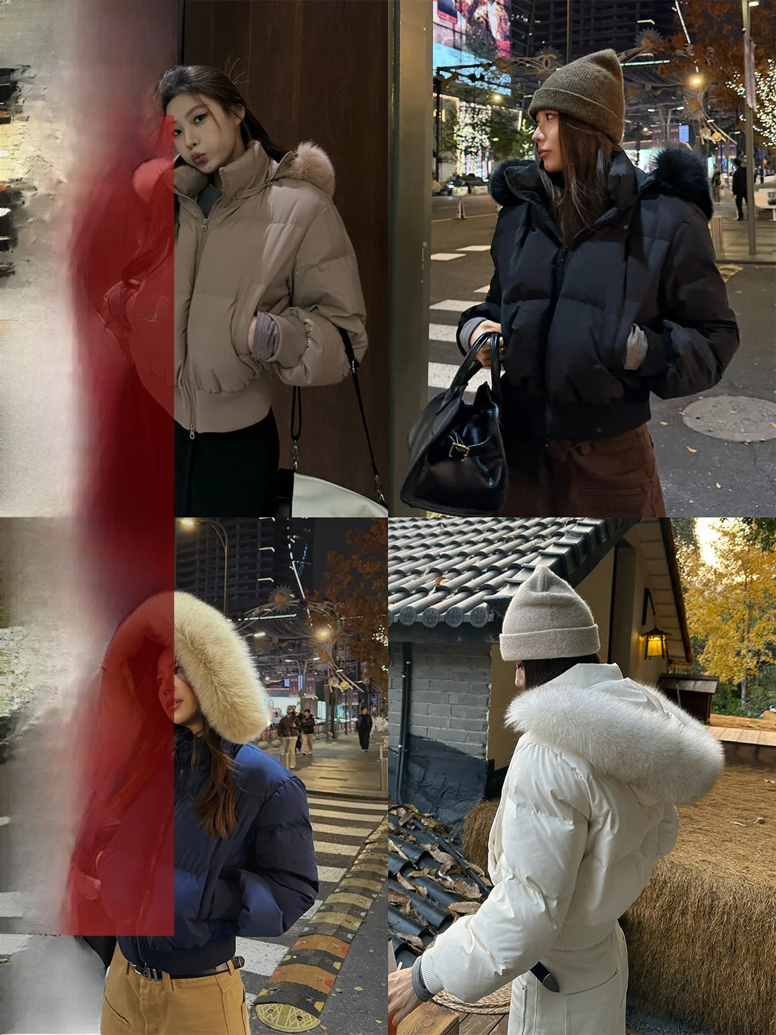 

D Yangjun Winter Coat New 2025 Windproof Warmth Bread Kendall Hat Large Fur Collar down Jaet Casual Sle Removable Hood