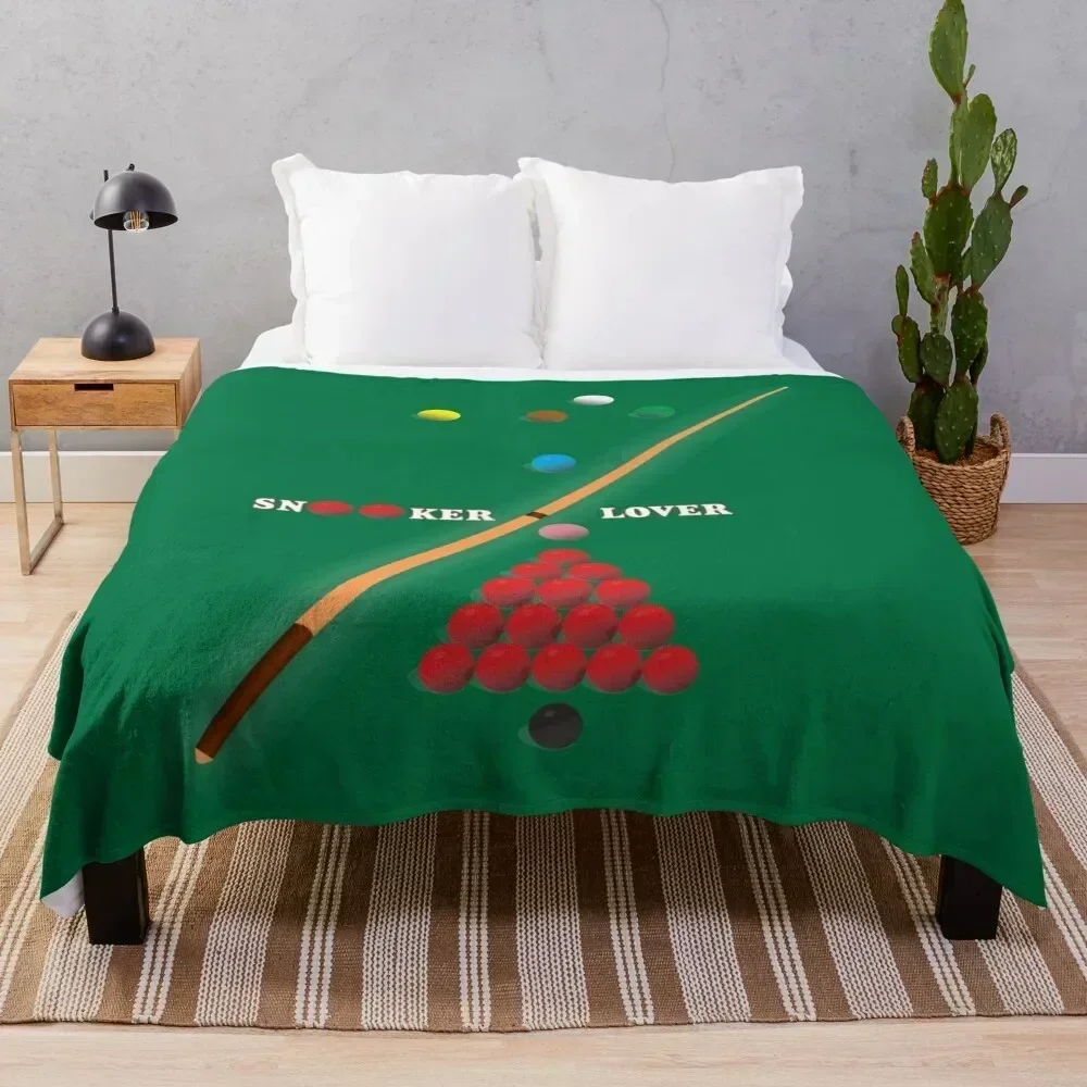 Snooker Lover design showing the balls on a snooker table. Throw Blanket Blankets For Sofas Furrys Blankets