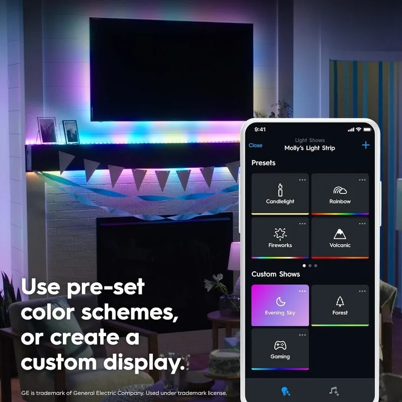 Smart Light Strip with Music Sync, Color Changing WiFi Lights, Indoor Light Strip, Works with Matter, Al