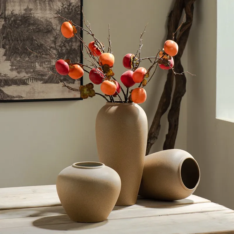 

Jingdezhen Handmade Ceramic Vase New Chinese Creative Ornament Window Showcase Porch Countertop Flower Arranger Ornament