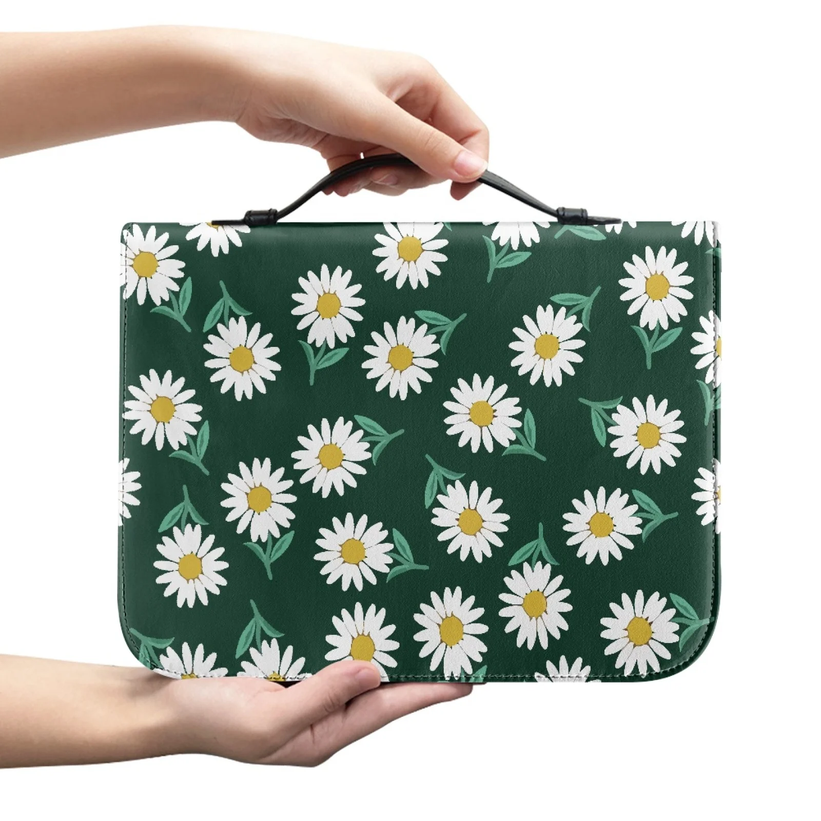 XIXIRIMIDO Daisy Print Bible Case PU Leather Protective Bible Cover for Bibel Study 2026 Trending