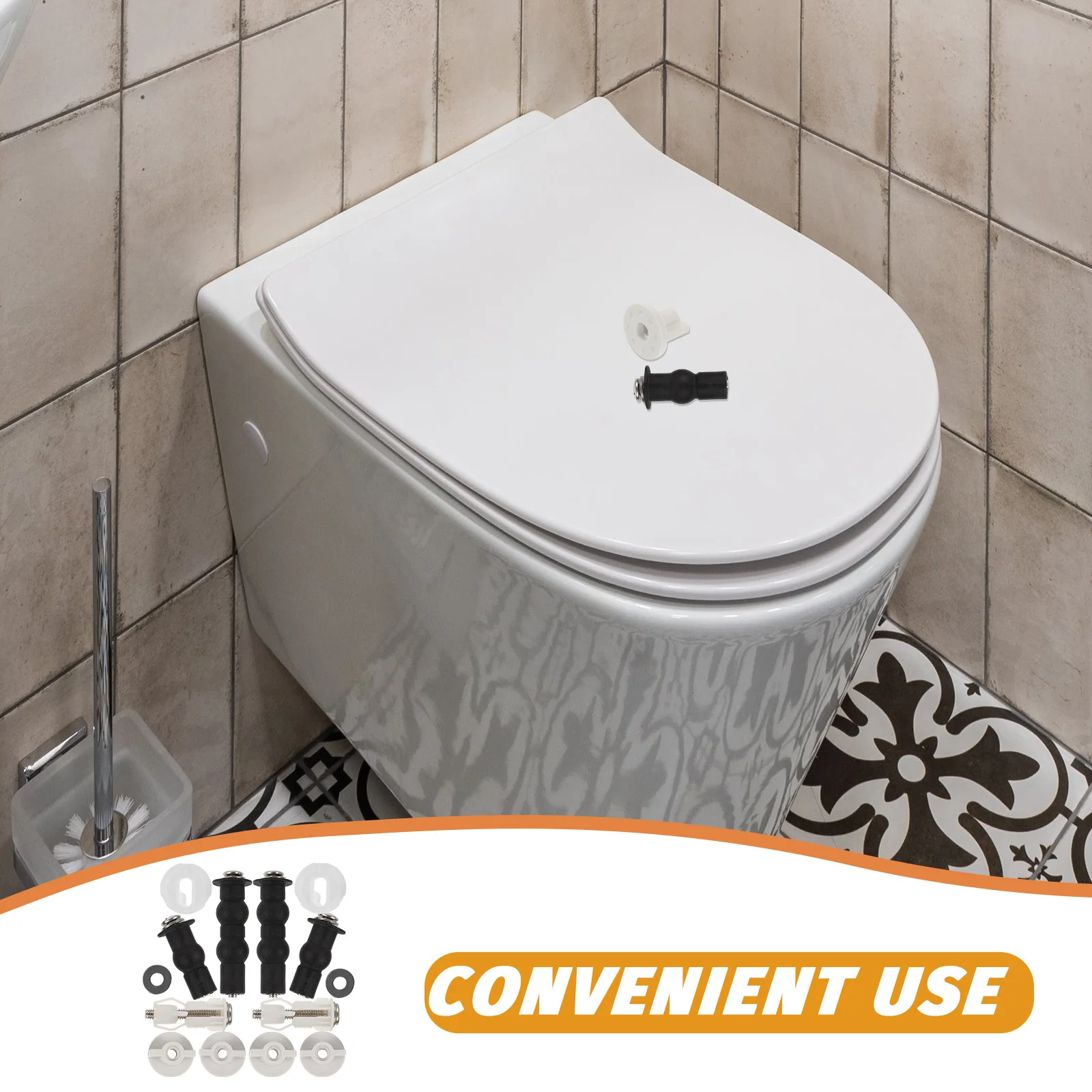 

1Set Toilet Seat Hinges Replacement Parts Repair Kit Durable Bolts Screws Wide Compatibility Secure Fastening Replacement Set