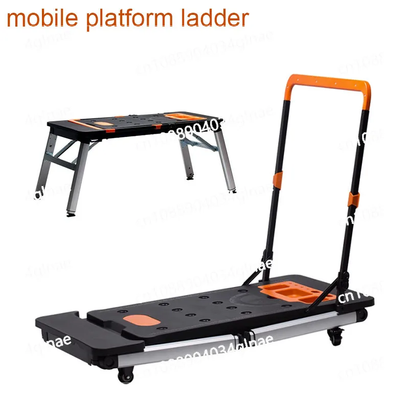 Multifunctional Workbench Horse Stool Stainless Steel  Console Trolley Scaffolding Mobile Platform Ladder