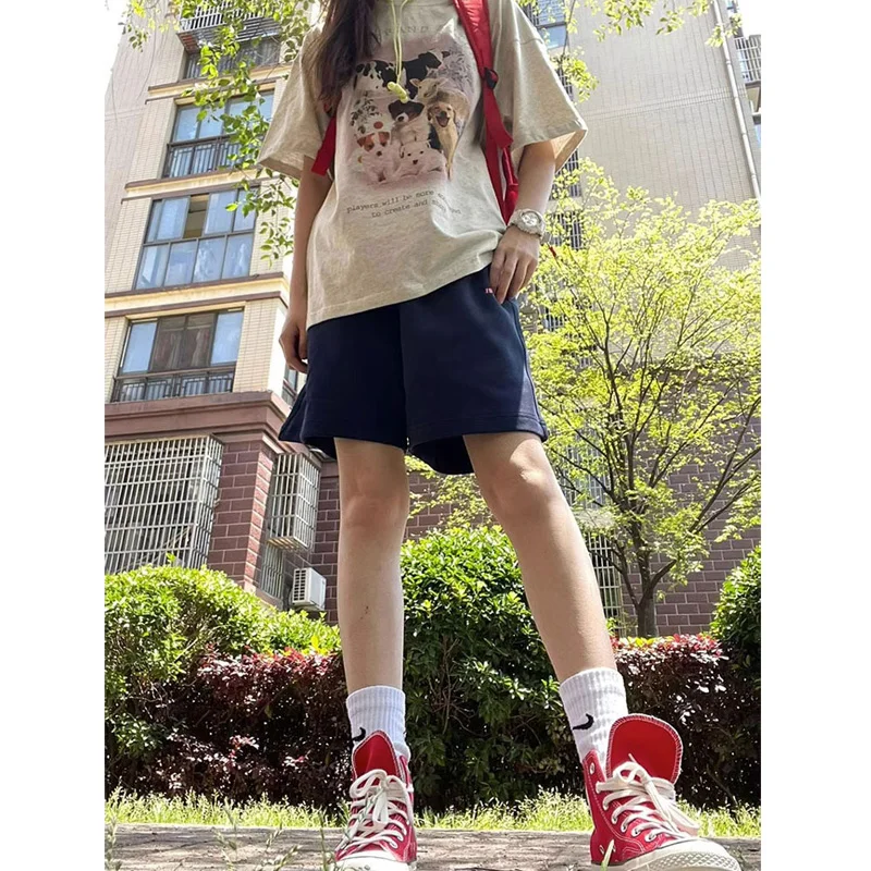 Lose Haremstücke mit geradem Bein für Damen, Denim-Blau, Freizeithose, hohe Taille, Street Sle, Sommer, Neuheiten von Xiangbaiwei