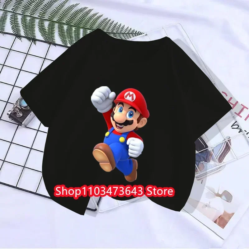 

New Supers Marios T-shirt Kids Fashion Baby Boys Clothing Marios Bros.Kids Short Sleeve T-shirt set Tops Girls Casual 4-14 Years