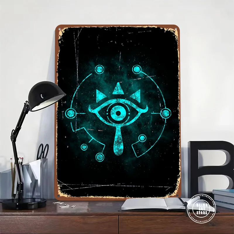 The Eye of the Shadows Printed Poster Customized Wall Art Retro Vintage Metal Tin Signs for Home Wand Deko Office Decor House