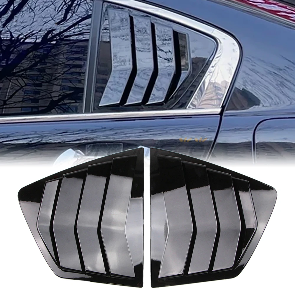 Pair Side Vent Window Quarter Louver Cover Fit For Honda Accord 9th 2013 2014 2015 2016 2017 Rear Glossy Black Scoop Shutter