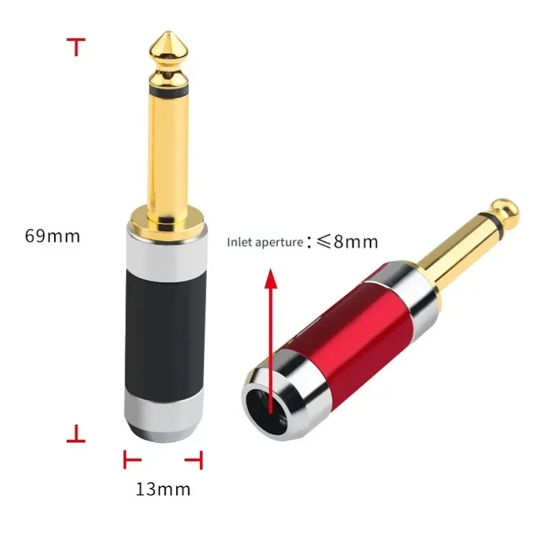 6.35mm 6.5mm plug to RCA XLR dual-channel amplifier guitar microphone mixer electronic piano CD AV adapter