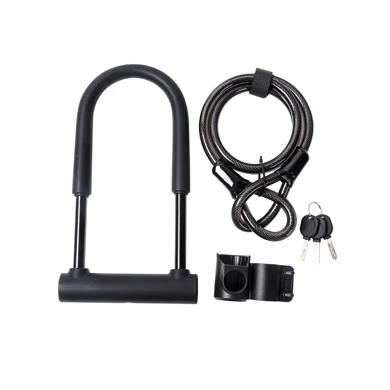 High Quality Bicycle U Shape Bicycle Lock Bicycle Lock With Steel Cable Motorcycle U Lock