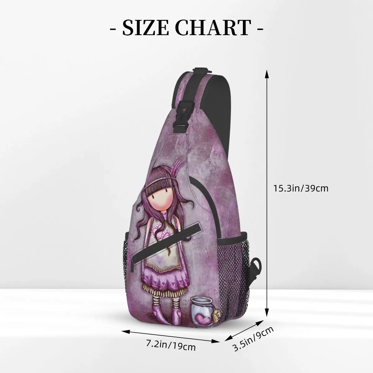 Santoro Gorjuss-mochila cruzada de pecho para muñeca, morral de hombro para senderismo al aire libre, mochila informal de dibujos animados