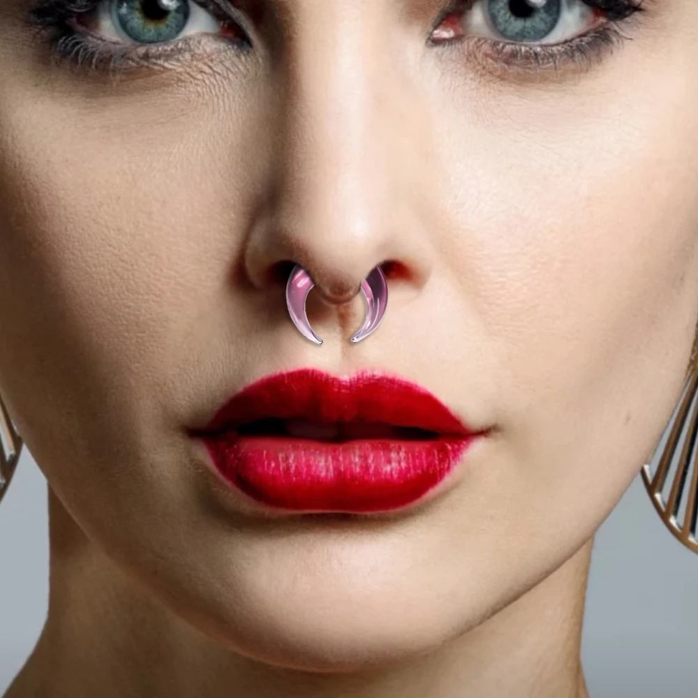 Doearko 1PCS Fashion Cozy Glass Stretching Kits Pincher Taper with O-Rings Buffalo Septum Retainers Hypoallergenic Body Piercing
