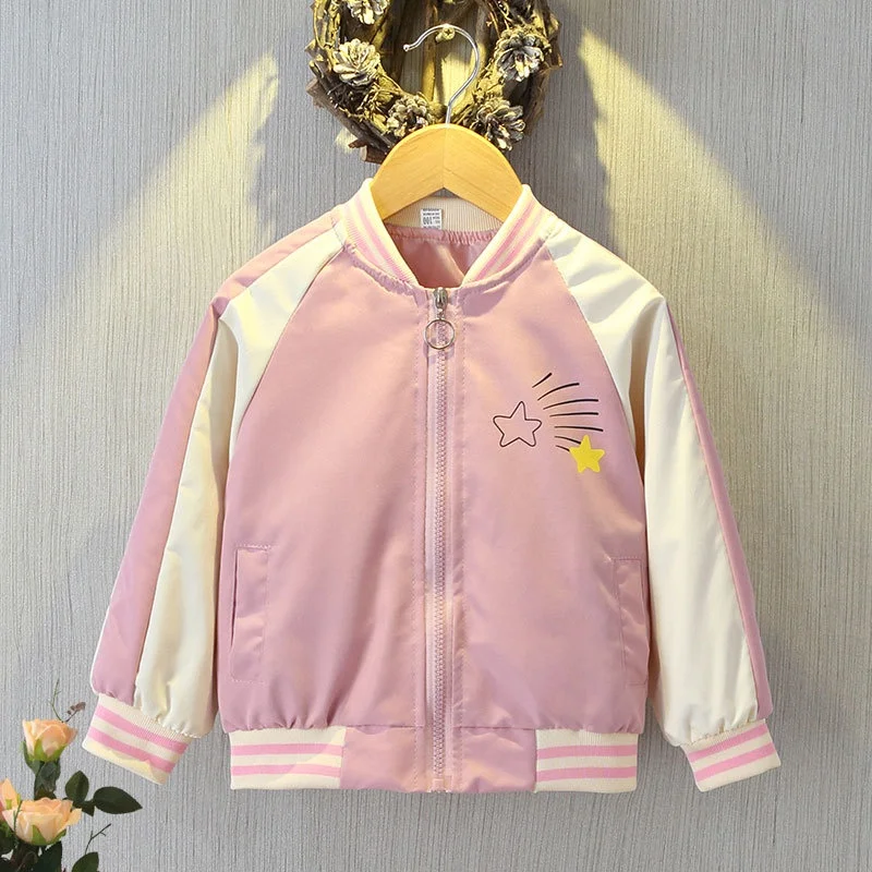 Girls Long Sleeve Jacket Kids Unicorn Print Coat Children Outwear Fashion Spring Autumn 2024 New Arrival Girls Casual Clothing