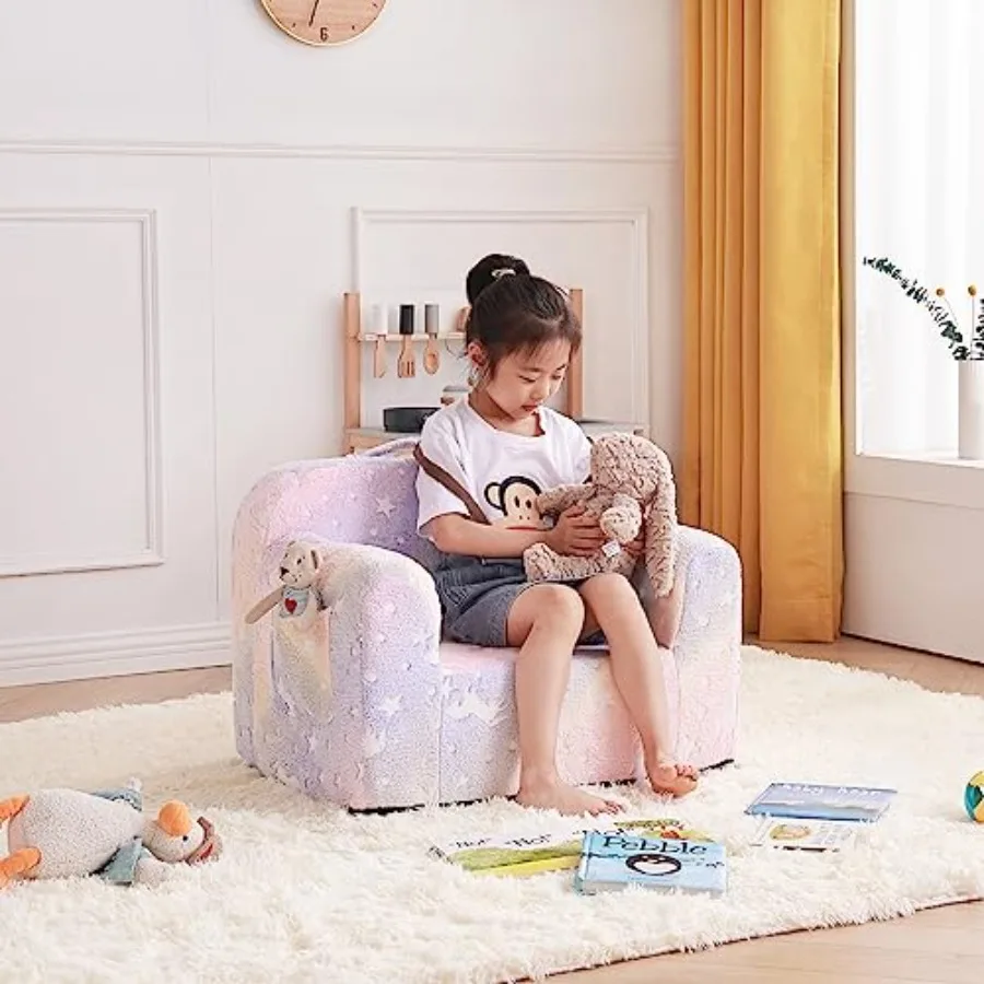 Divano leggero con maniglia per il trasporto e tasche laterali per bambini Sedia in schiuma con braccioli Ideale per leggere o suonare Porta