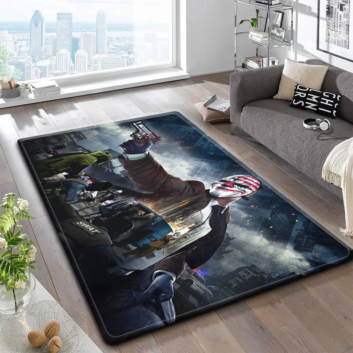 3D Shooting Game Payday Carpet Kitchen Mat Entrance Doormat Bedroom Floor Decoration Living Room Carpet Bathroom Anti-slip Rug