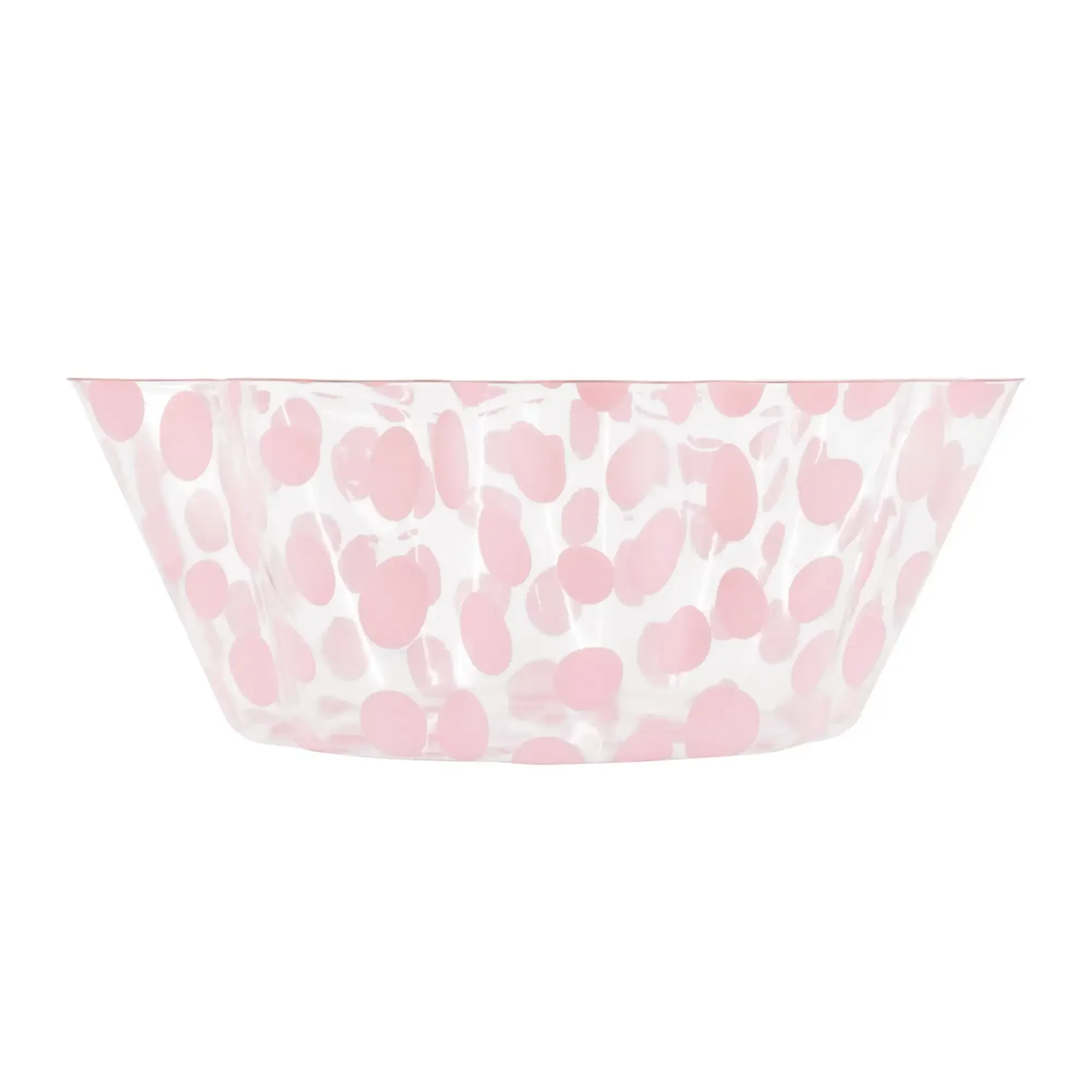 Tigela de plástico com pontos rosa