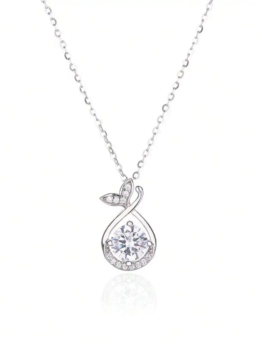 

Gold-Tone Teardrop Pendant Necklace with Green Chalcedony Stone