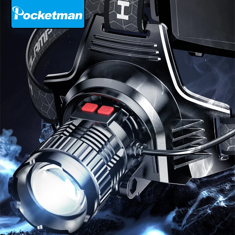 Lampu Kepala LED Super Terang Portabel Jangkauan Jauh Zoom Lampu Kepala USB Isi Ulang Tahan Air Lampu Depan Kepala