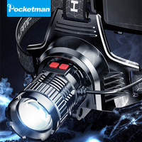 Super Bright LED Headlamp Portable Long Range Zoom Headlight USB Rechargeable Head Lamp Waterproof Head Front Light