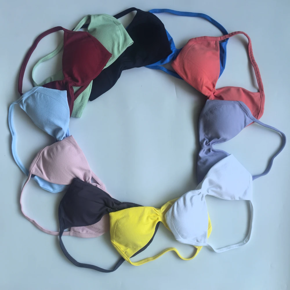 No Logo Sexy Strappy Bra For Women Backless Halter Yoga Bra Removable Cups Workout Clothing Gym Top Low Support Sports Bras image 3
