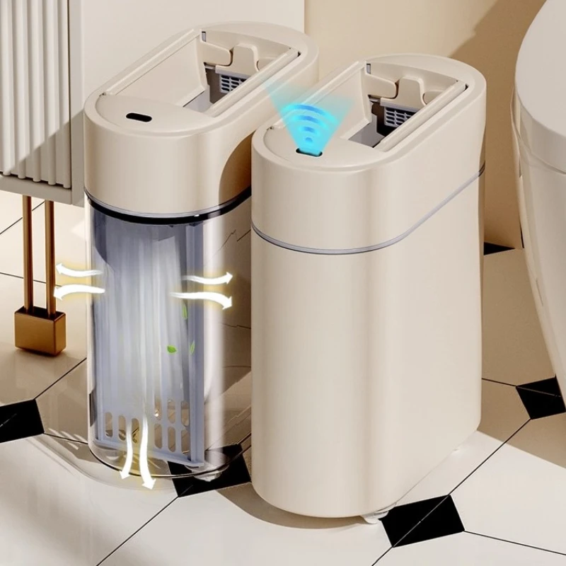 

‌ Умный мусорный бак с датчиком движения, мусорная корзина с автоматическим мешком без помощи рук, водонепроницаемая стерилизующая мусорная корзина для ванной/кухни