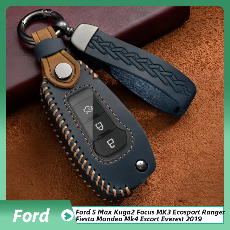

Car Key Cover Case for Ford S Max Kuga2 Focus MK3 Ecosport Ranger Fiesta Mondeo Mk4 Escort Everest 2019 Protector