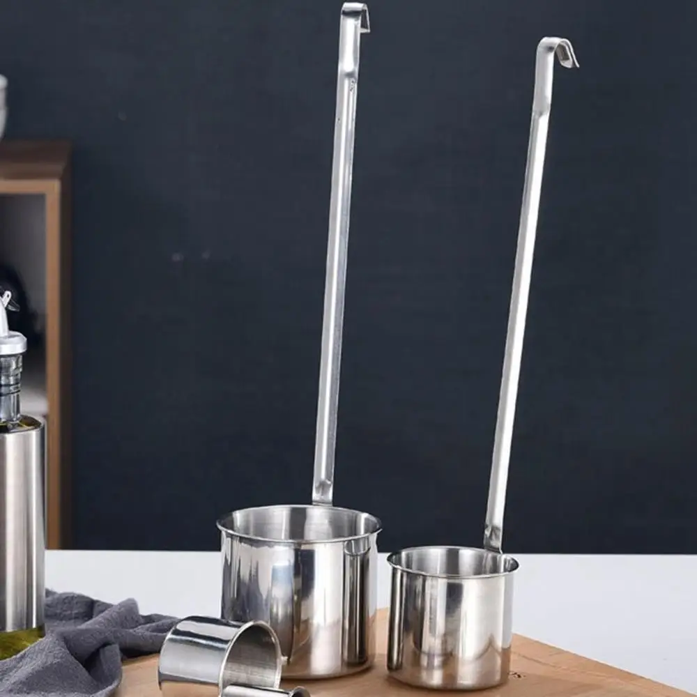 Coffee Kitchen With Hook Oil Stainless Steel Long Handle Beer Pouring Ladle Measuring Spoon Wine Dipper Bar Tool 4