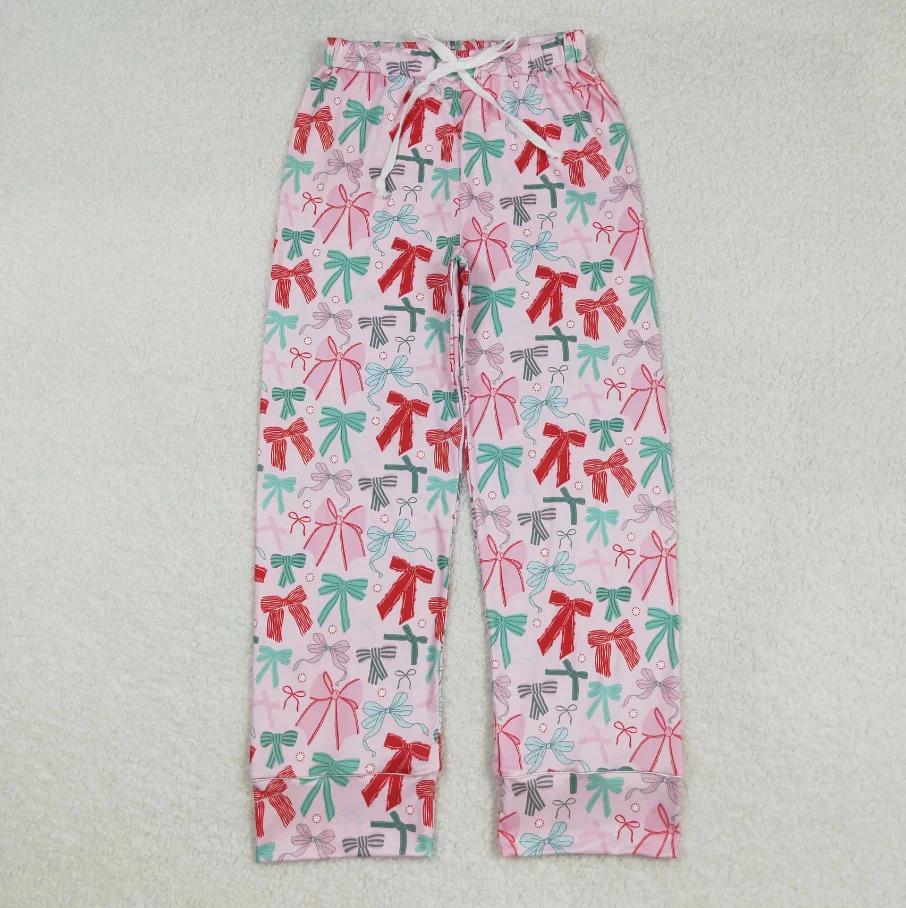 جديد وصول بوتيك امرأة السراويل الوردي الانحناء تصاميم السراويل الكبار النساء فضفاضة أسفل منامة السراويل #1