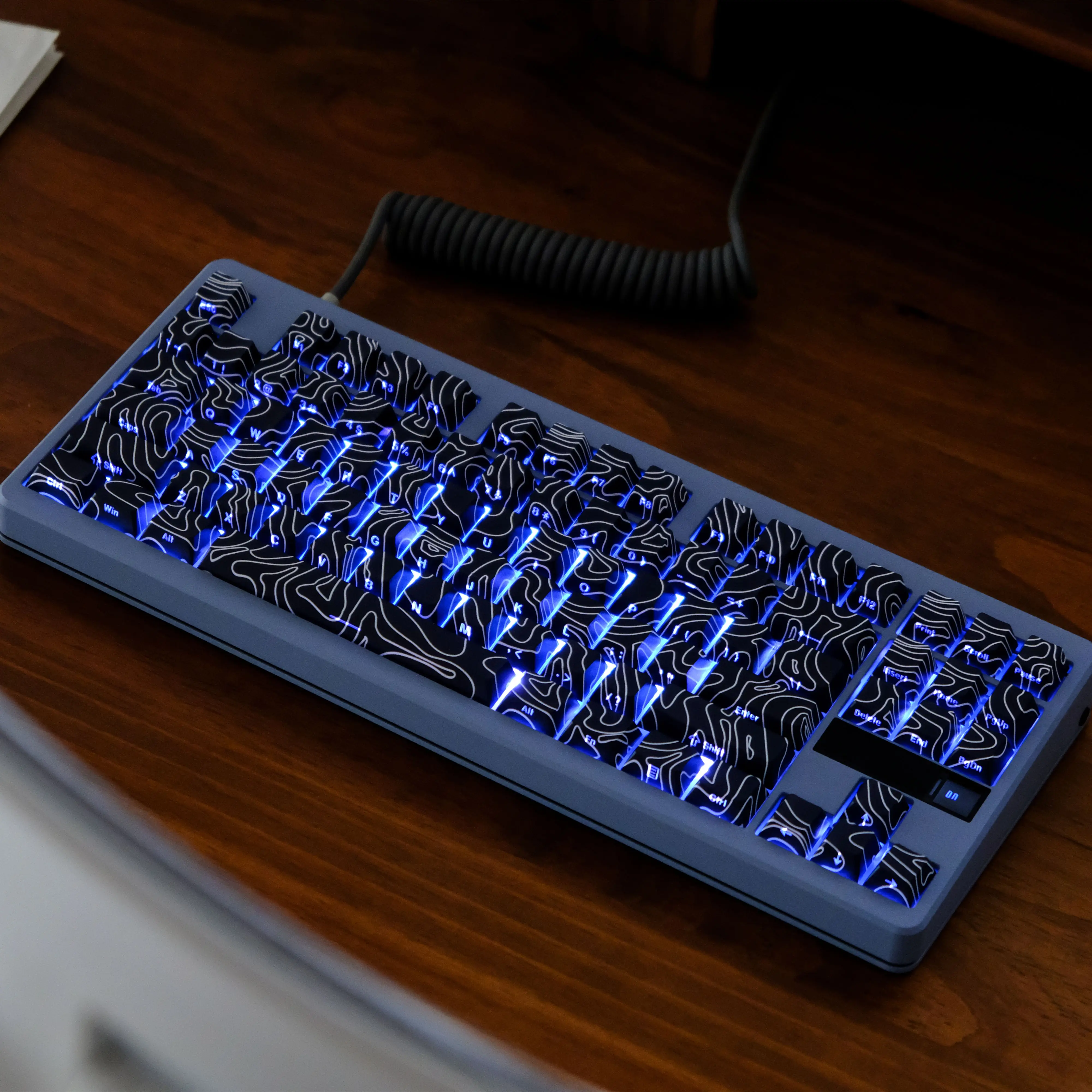 Imagem -05 - Teclas Topográficas Pbt Cereja Perfil Impressão Lateral Teclas Retroiluminadas Contorno Iso Layout Grande Conjunto de Teclas para Teclado Mecânico