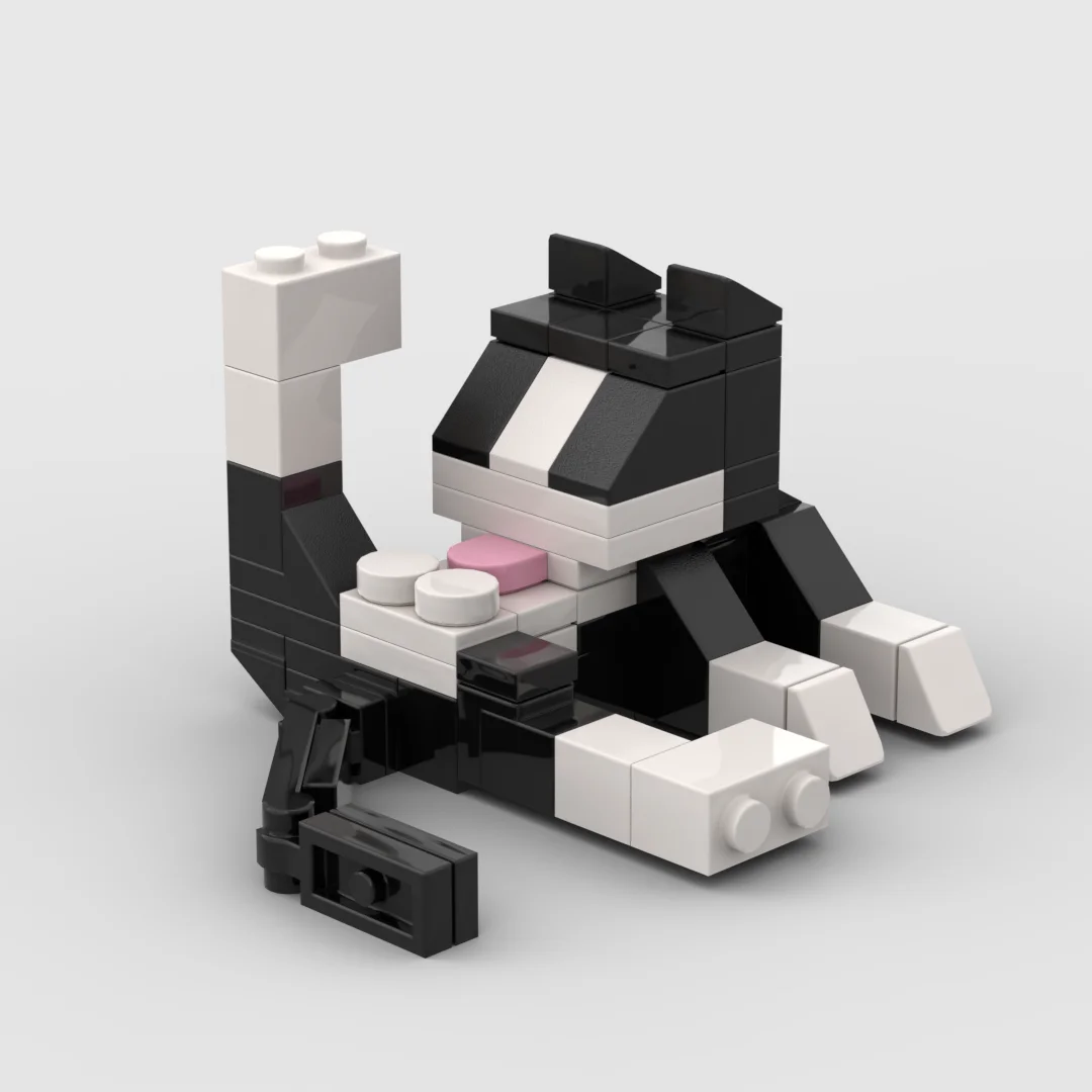 Blocs de construction MOC série animaux, 62 pièces, figurine de chat, bricolage, jouets éducatifs créatifs pour enfants, cadeau d'anniversaire