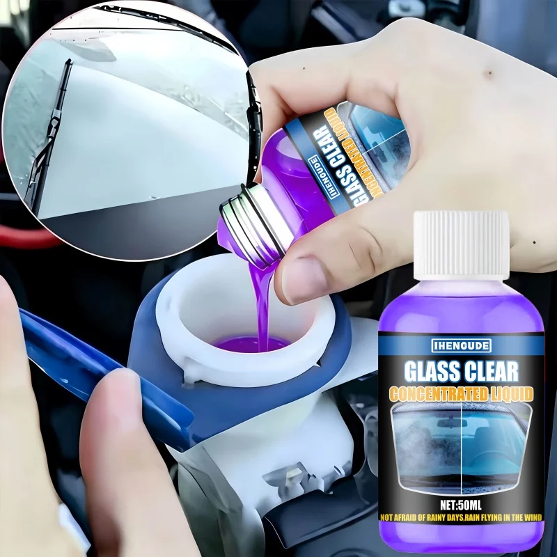 Glass Cleaner Windshield Wiper Fluid, 1:100 Concentrated Solution, Suitable for Removing Water Stains, Tar, and Oxidation Layers, Keeping the Windshield Streak-Free