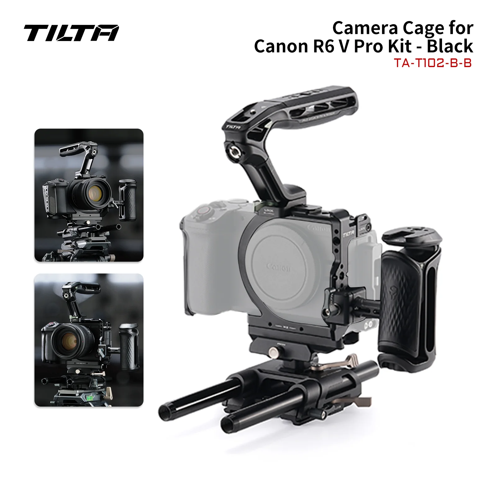 Image of TILTA R6 V Kamerakäfig für Canon EOS R6 V Pro Kit mit Kabelklemme Xeno Seitengriff PD V-Mount Batterieplatte TA-T102