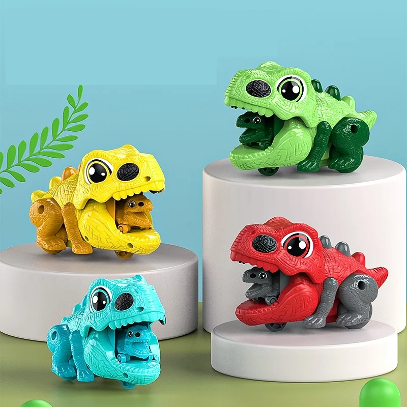 

Pull back dinosaur car Children's Toy Car Catapult Sliding Toy Car Simulation Modeling Cartoon Cute Fun Small birthday gift