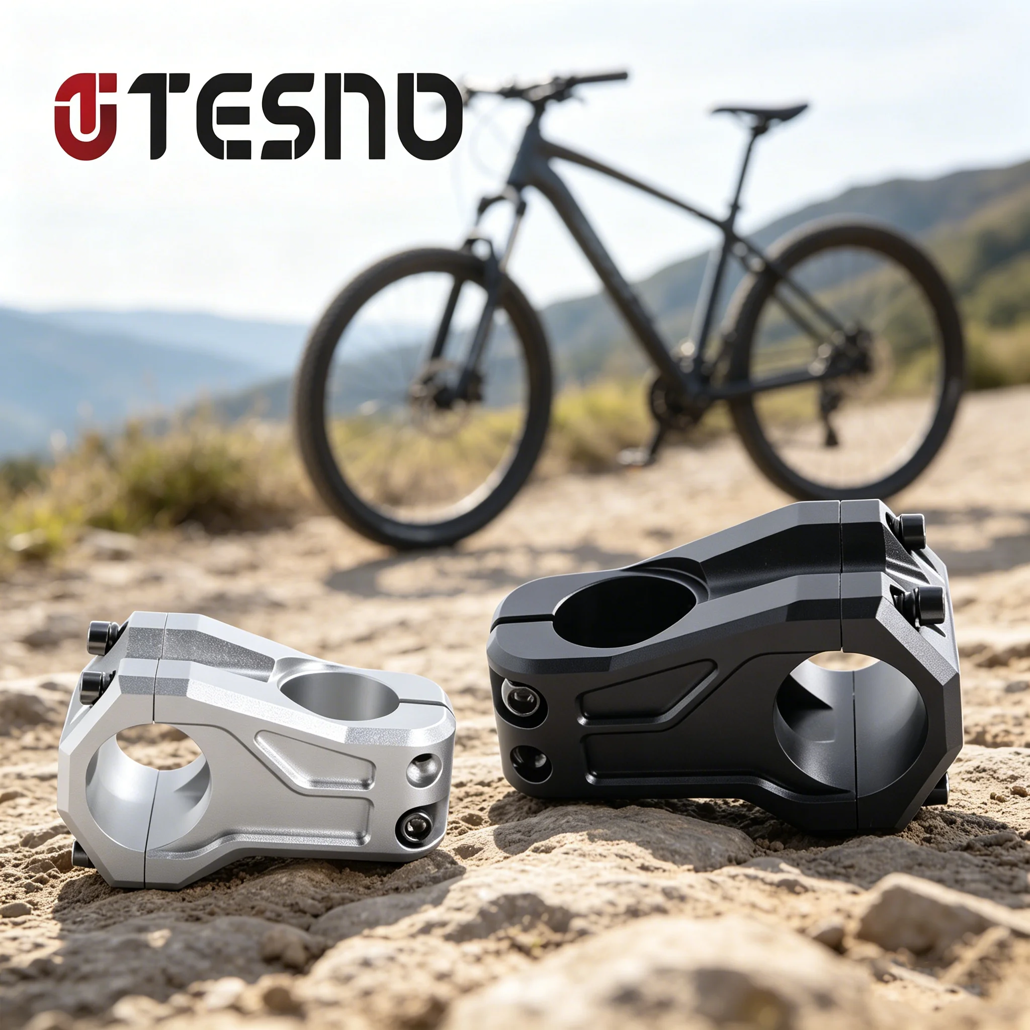 

TESNO High Strength CNC Aluminum Alloy Bicycle Stem 31.8*28.6mm Short Handlebar Stem for MTB Road Bike Cycling
