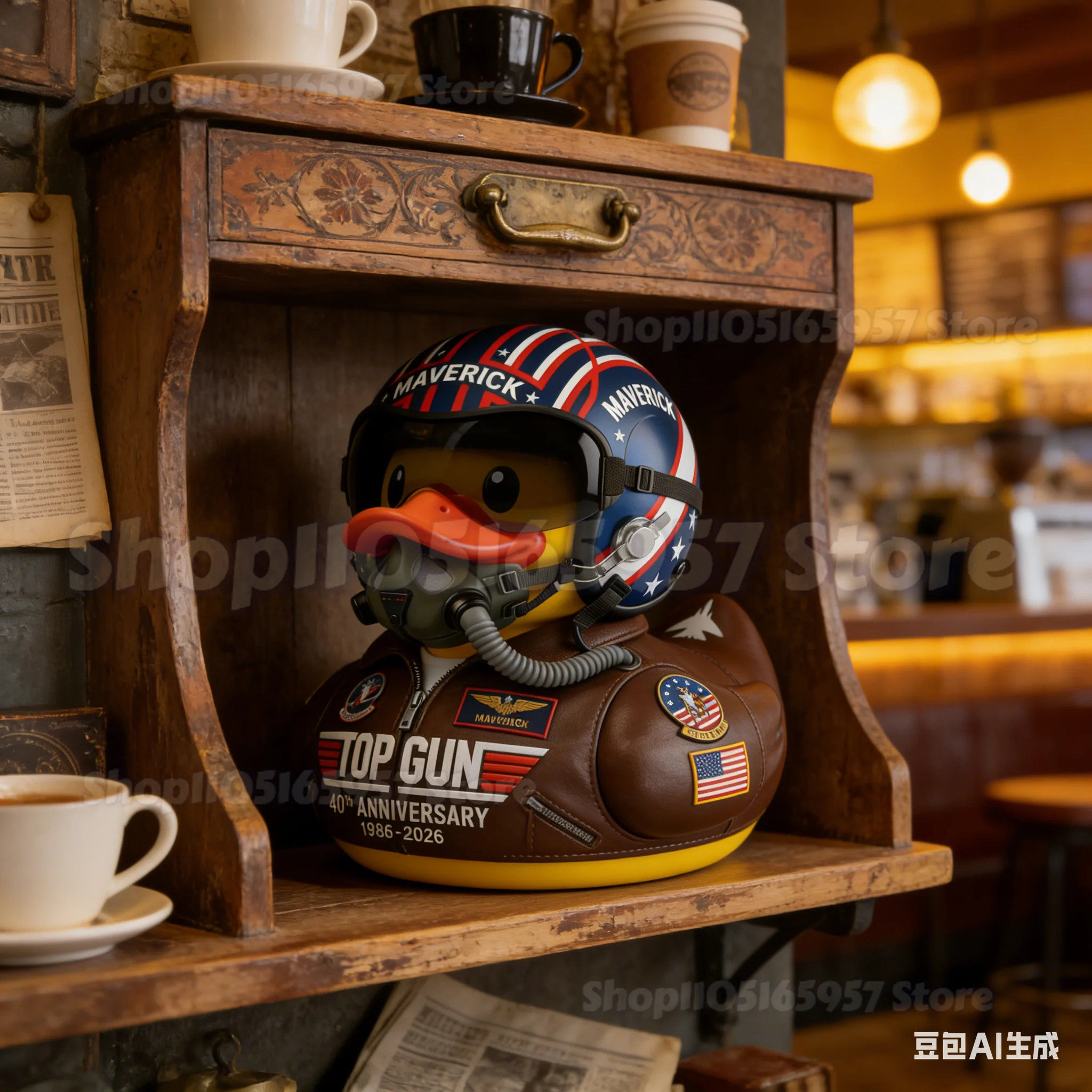 

2026 Top Gun 40th Maverick Pilot Duck Cosplay Figurine Top Gun 40th Anniversary Limited Edition Collection for Movie Fans