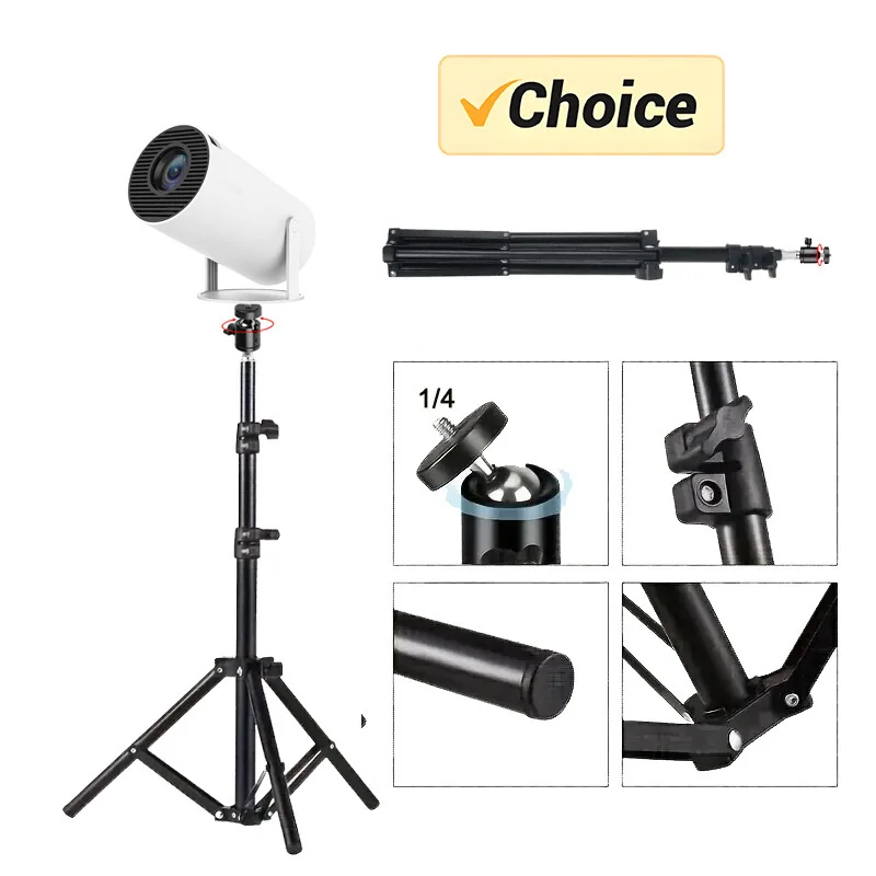 DITONG 110/160/200cm Universal Portable Bracket for HY300 Pro Projector HY320mini Projector for Phone Camera Tripod Stand Mount