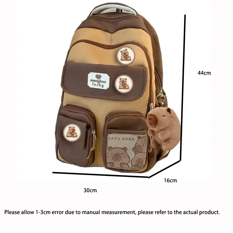 

Большая вместимость, мягкие унисекс Y2K, эстетические рюкзаки, рюкзак с капибарой, милый рюкзак, плюшевая школьная сумка, мягкие забавные животные с героями мультфильмов