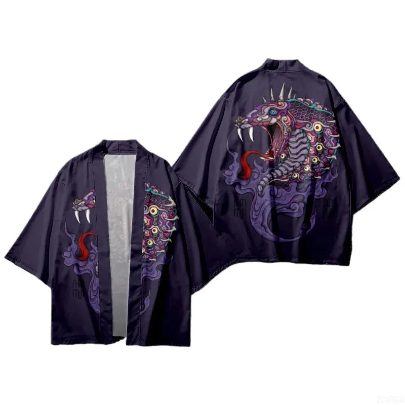 كيمونو يومي عبر الحدود الأكثر مبيعًا طباعة رقمية ثلاثية الأبعاد نصف كم للرجال والنساء نفس النمط بلوزة فضفاضة