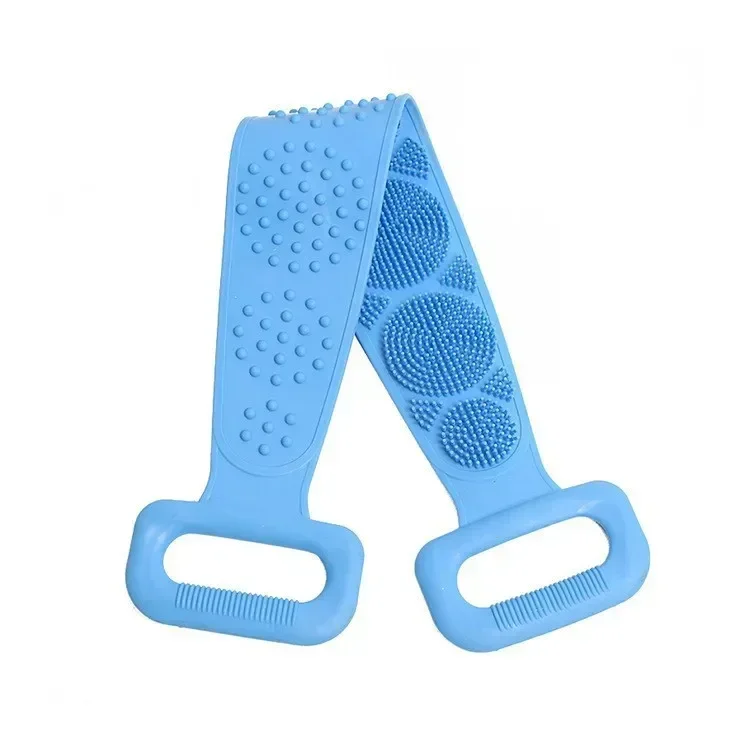 Silicone Body Scrubber Bath Brush Exfoliating Shower Brush Bath Belt Body Scrub Back Massage Brush Cleaning Strap Bathing Tools