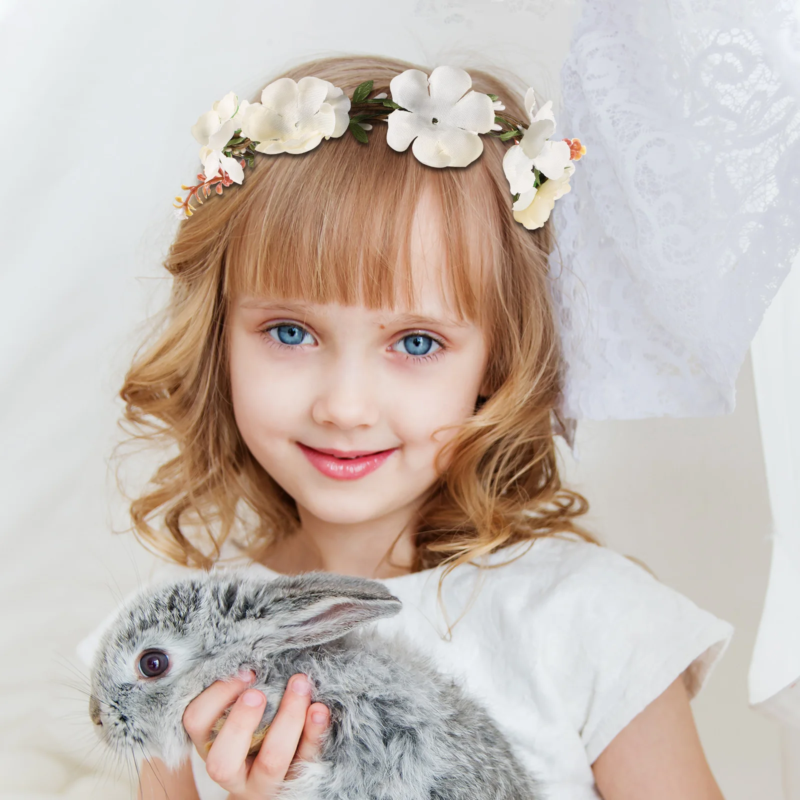 

Flower Headband Floral Hair Band Wedding Accessory Beach Party Headwear Garland Style Branch Leaf Design Girls Headdress