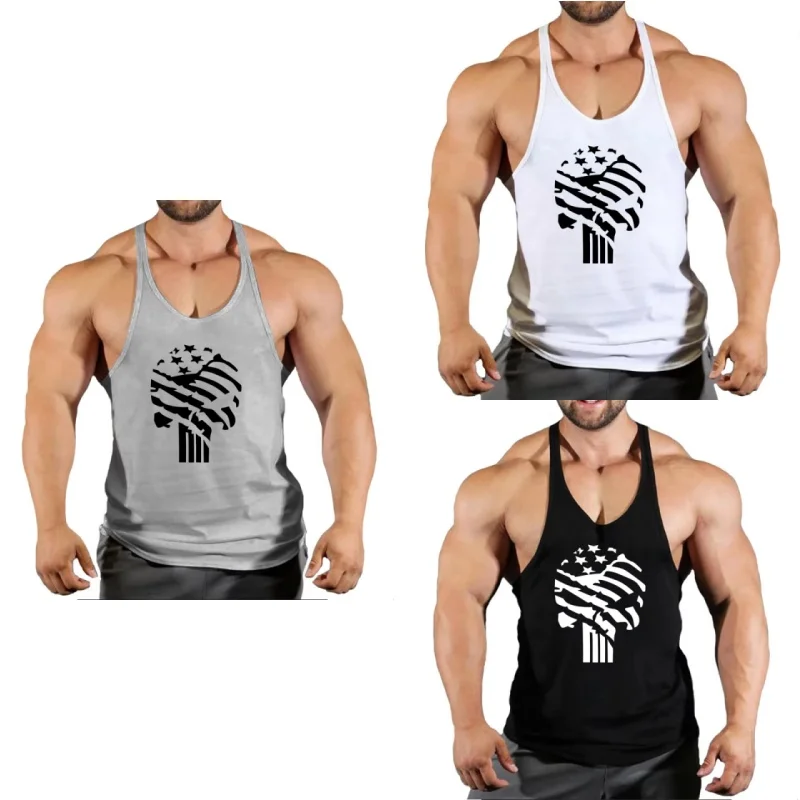 

Gym Bodybuilding Clothing Cotton Vest Men's Undershirt Vest Fitness Shirt Muscle Men's Sleeveless Loose Comfort Training Top