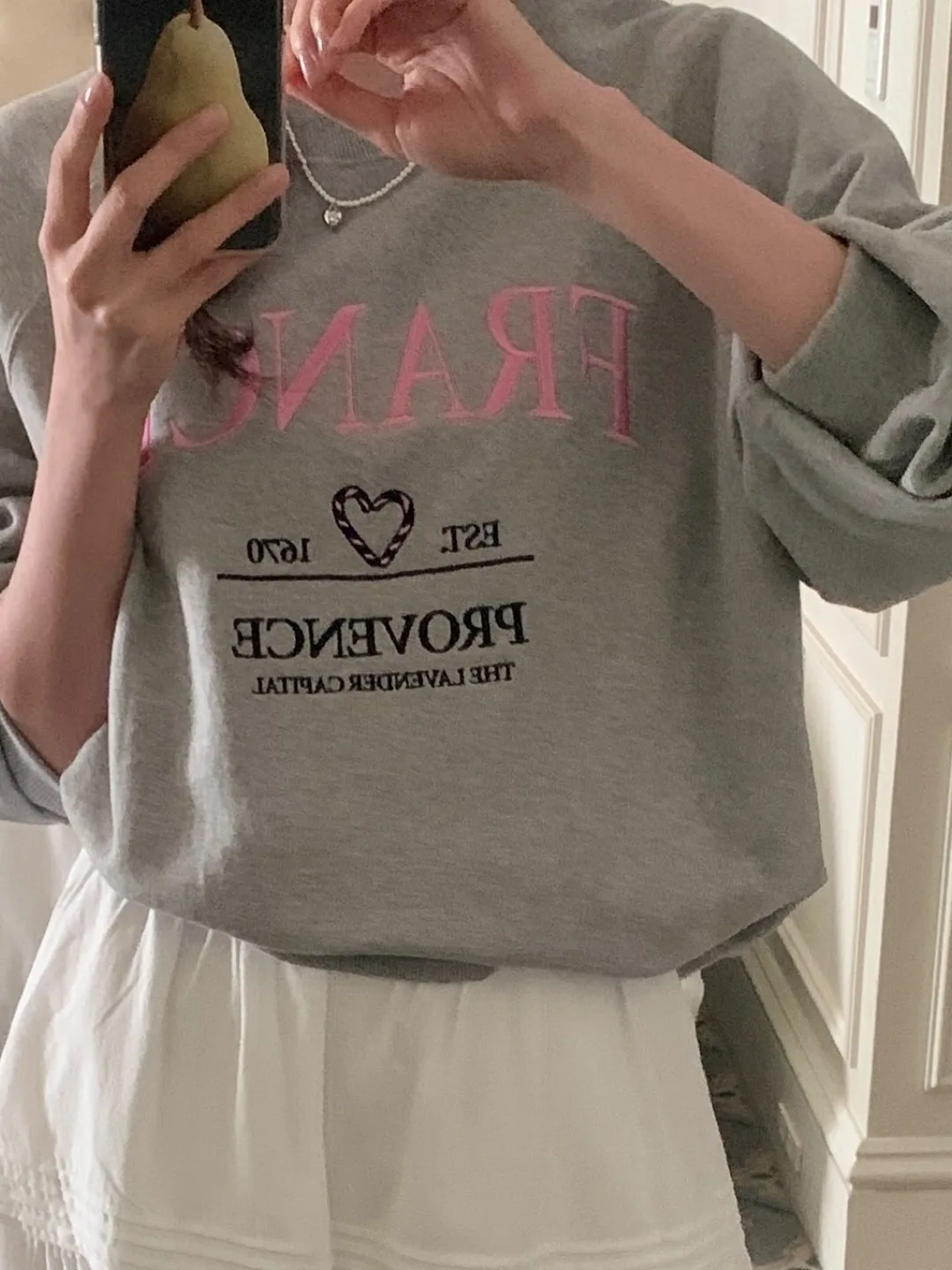 Chique redondo ne longo sve bordado carta coração padrão solto ajuste moletom para mulher sli outono nova chegada