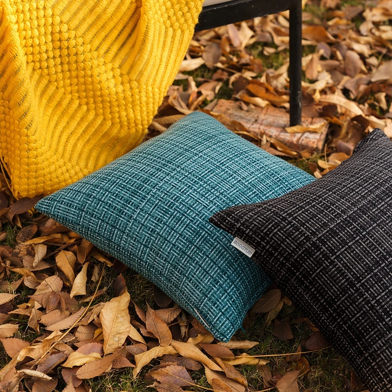 1/2 Stück 45 x 45 cm wasserdichte rosa Kissenbezüge für den Außenbereich, Bauernhaus-wasserabweisende Kissenbezüge für Zelt, Terrasse, Garten, Couch – Detail 7