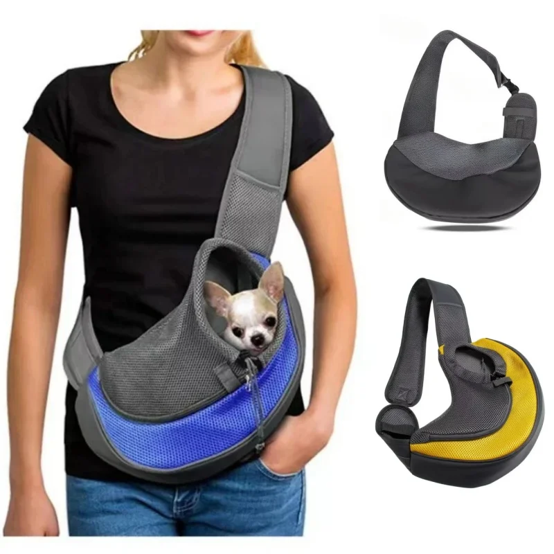 Bolso cruzado de hombro ultraligero para mascotas, bolsa de viaje portátil para gatos, perros pequeños, transpirable