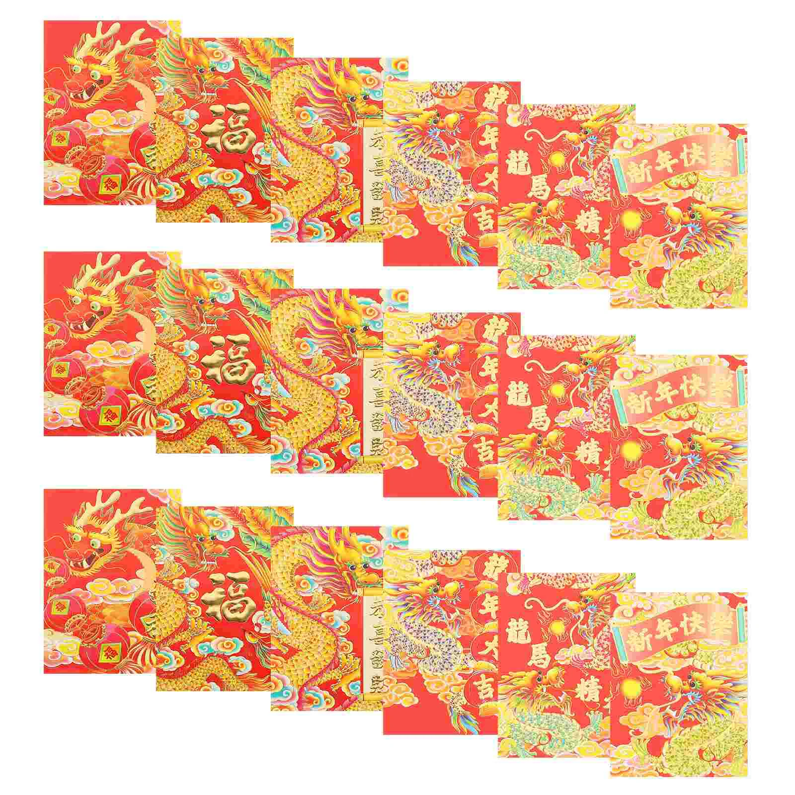 

30 Pcs Decoration 2024 Year of The Dragon Red Packet New Writing Paper And Envelope Envelopes Chinese Packets