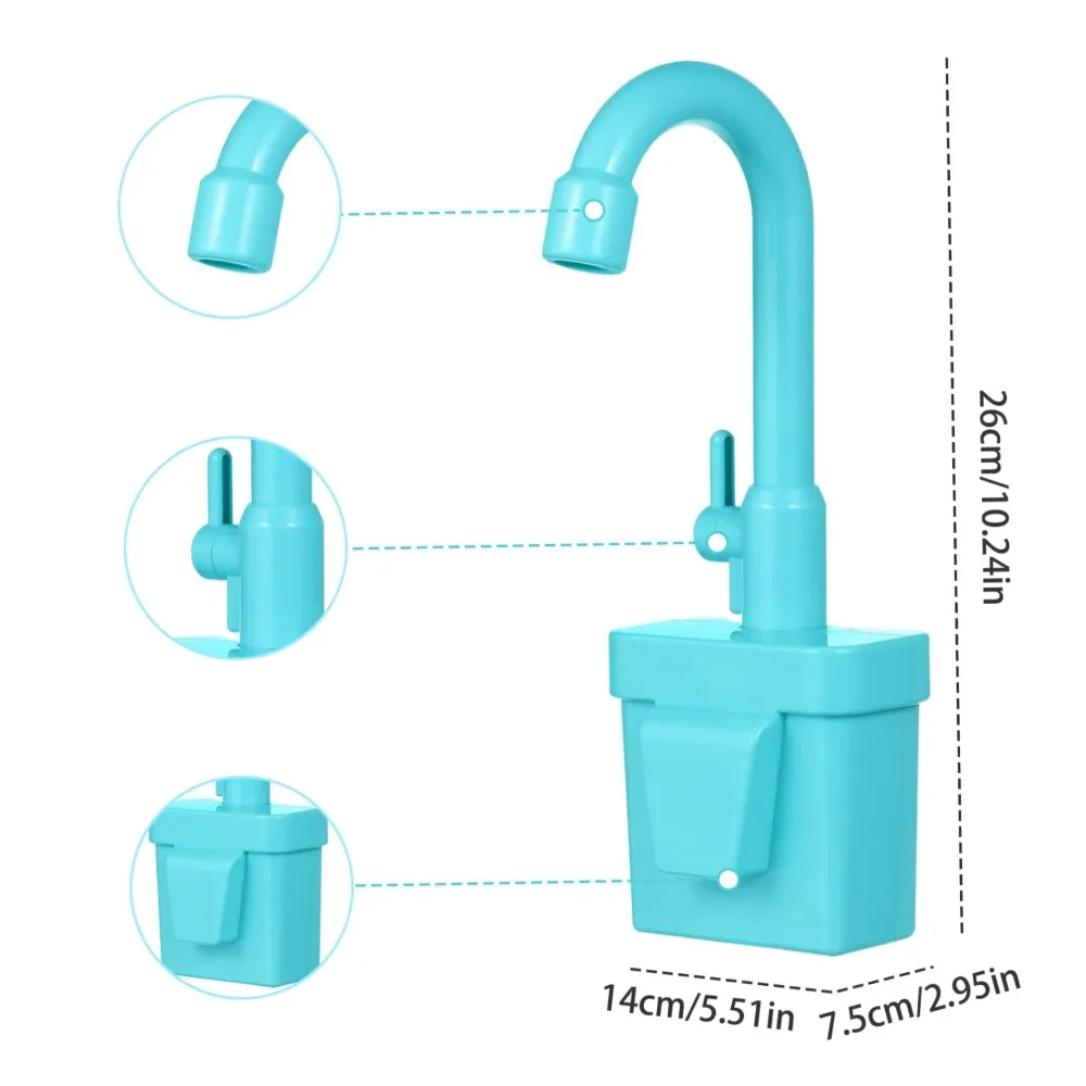 Rotatable Kitchen Faucet Replacement Toy With Running Water Plastic Kitchen Sink Toys Faucet Simulation Faucet Toy