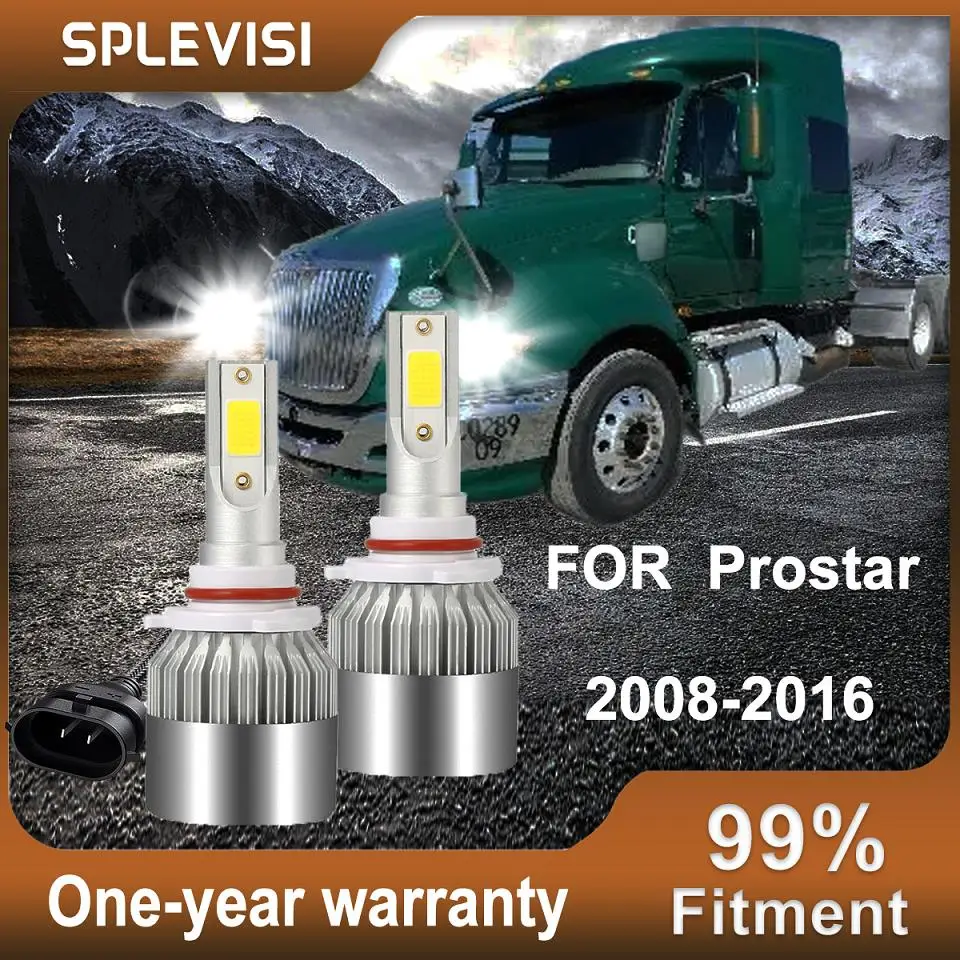 2x LED Headlight Bulbs High Beam Bulbs White For International Truck Pro Star Prostar 2008-2016 2009 2010 2011 2012 2013 2014