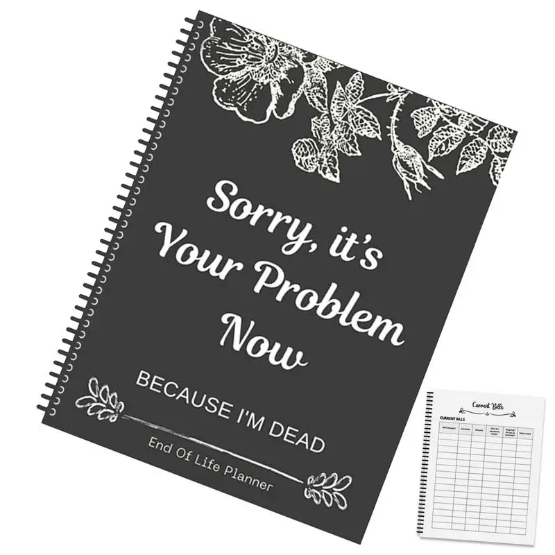 

My Death Book End Of Life Planner Organizer Workbook Funny Guided Final Arrangements Organizer For Possessions Business Affairs