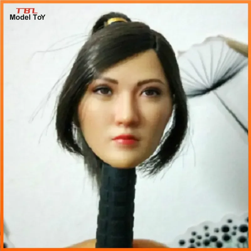 

1/6 Scale Asia Female Star The Great Wall Jing Tian Planted Hair Head Sulpt Carved Model for 12inch Action Figure Body toys